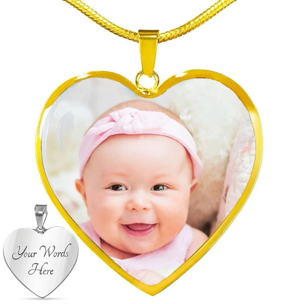 Personalized Heart  Photo Necklace